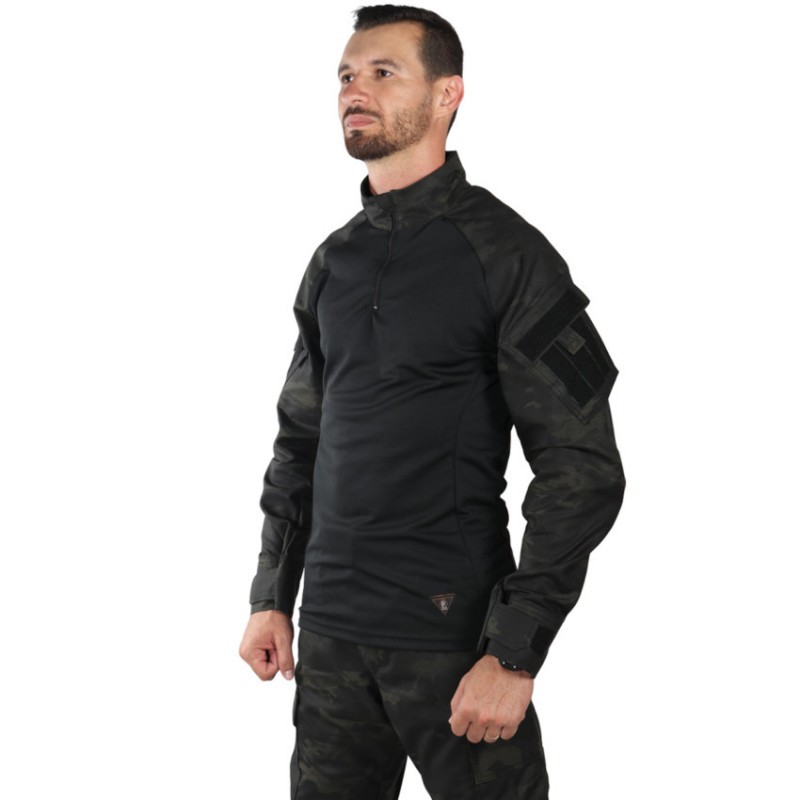 Combat Shirt Masculina Tática Bélica - Multicam Black