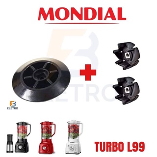 Arraste do Motor + 2 Arrastes do Copo Liquidificador Mondial Turbo Power L99
