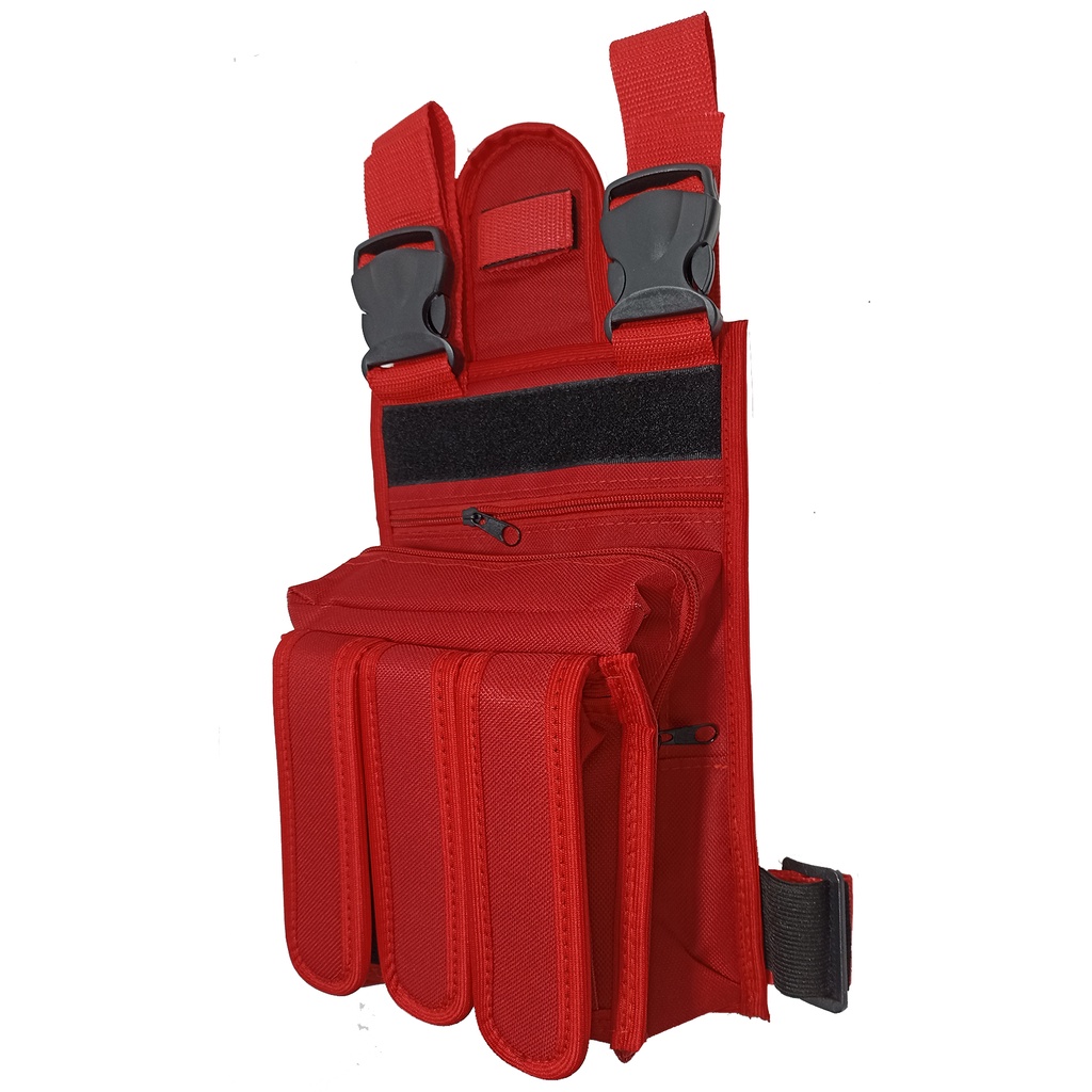 Embornal Bornal de Perna Pochete Bombeiro Civil Socorrista Porta Treco Vermelho