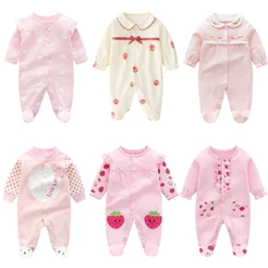 Macacão De Algodão Para Bebês De Manga Comprida Baby Girl Roupas Recém-Nascidos Itens 0-18M