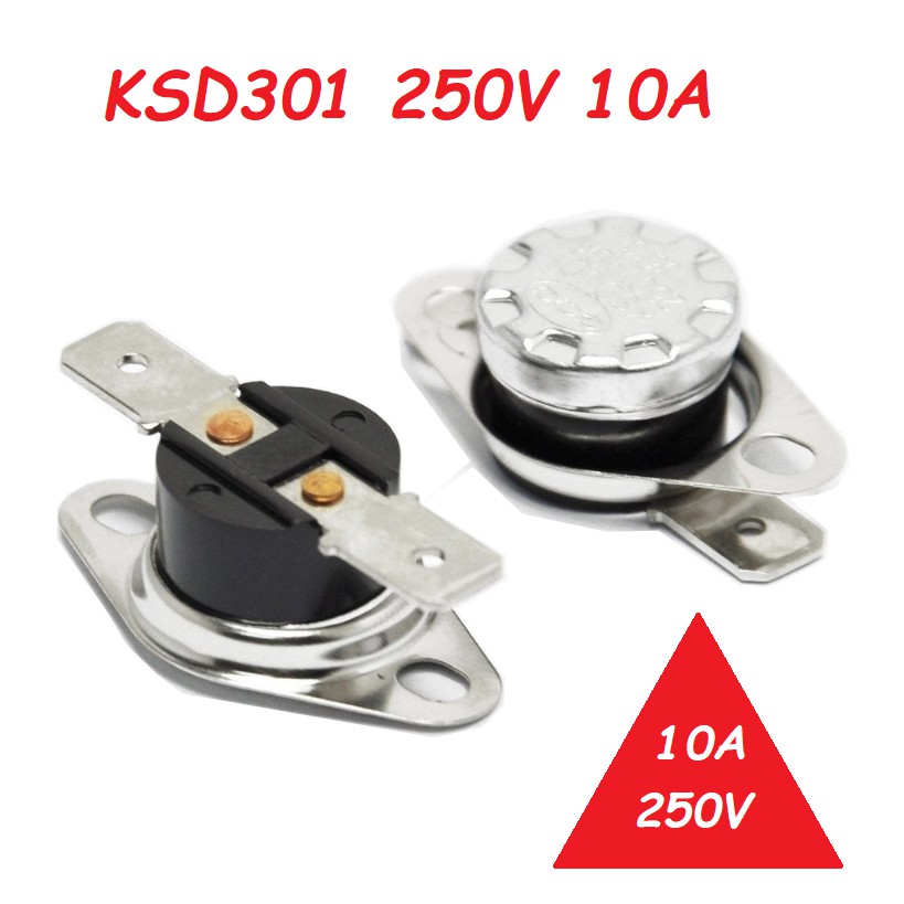 Termostato KSD301 10A Normal Fechado 105 a 160 graus - 105 110 115 120 125 130 135 140 145 150 155 160 graus