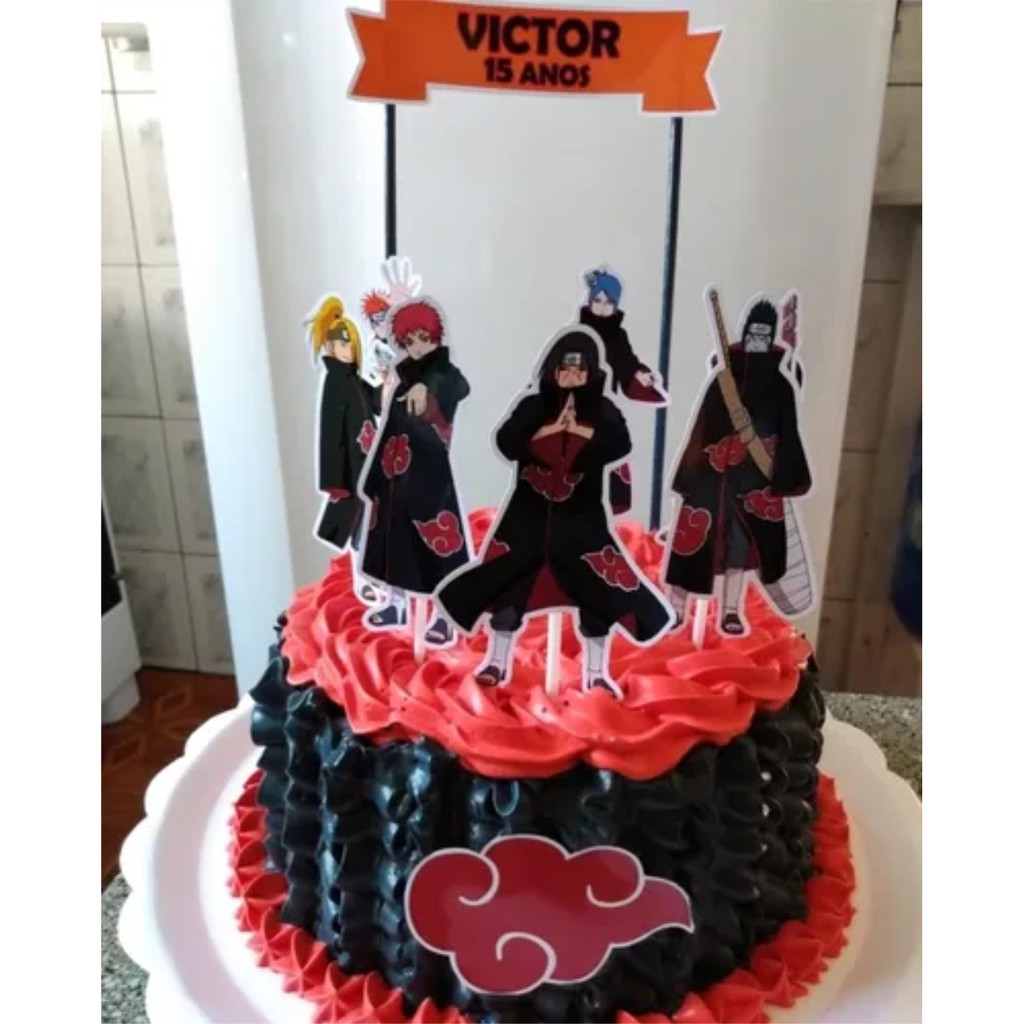 Topo Topper De Bolo Akatsuki