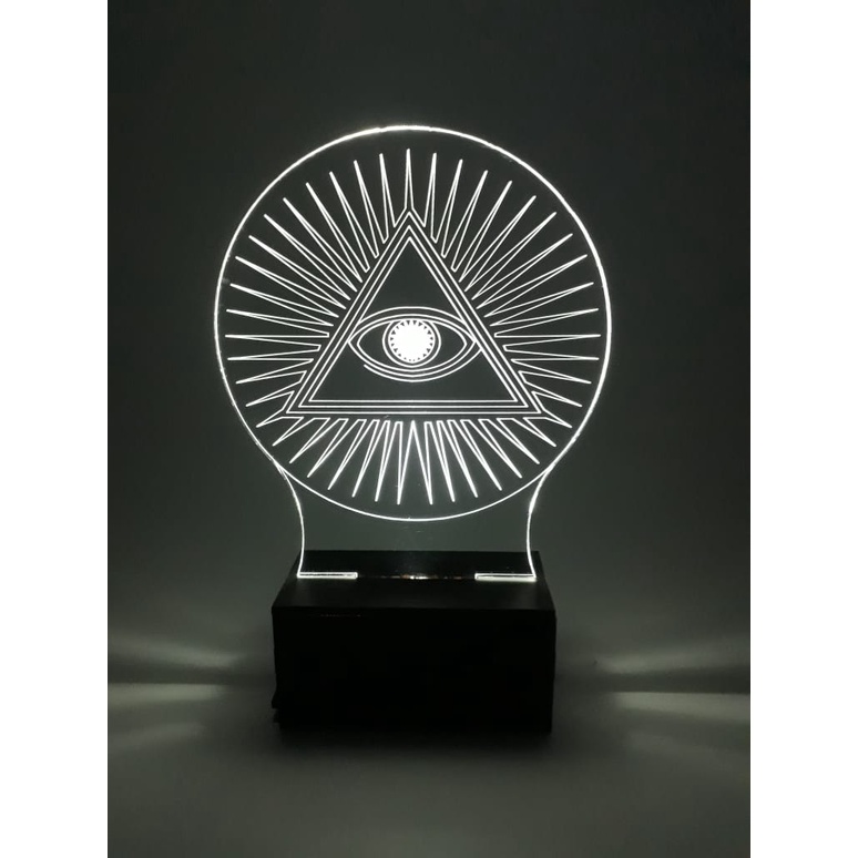 Luminária Abajur led Moçonaria Olho que tudo vê