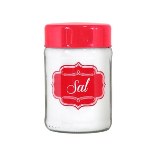 Pote Porta Condimento Sal de Vidro 500ml Vermelho