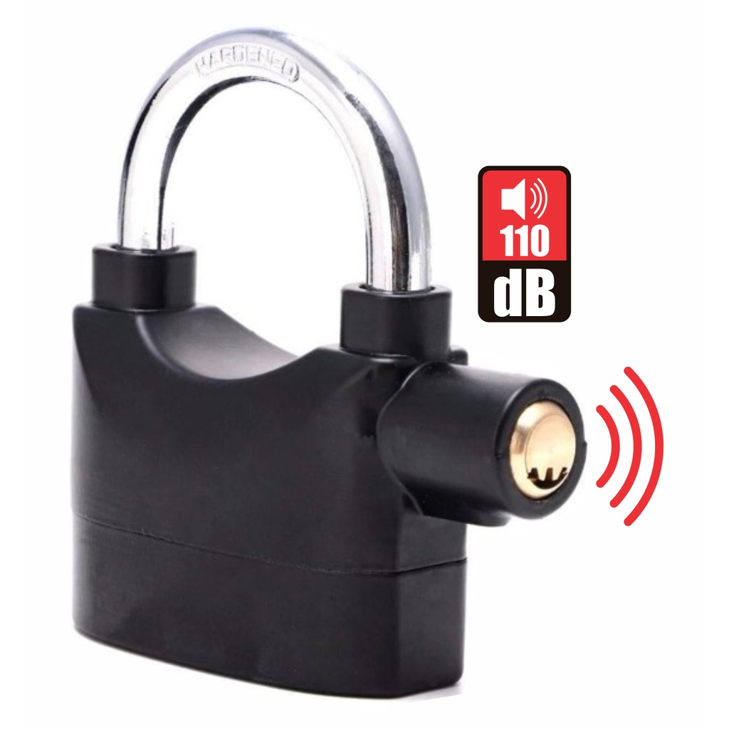 Cadeado Com Alarme Antifurto Sirene 110db Prova De água Para Moto Bike Casa Blindado