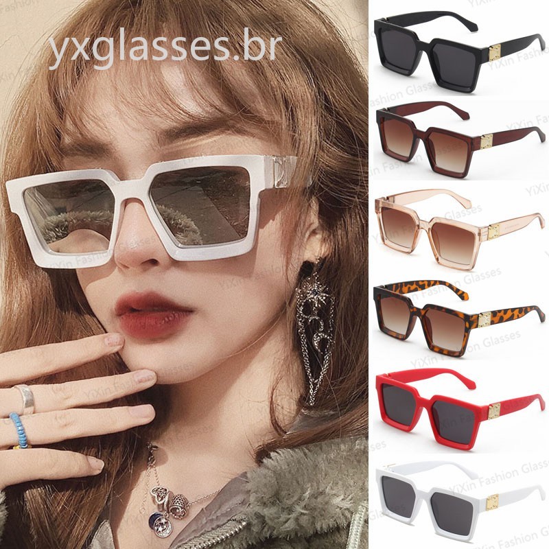 Quadrado Óculos Sombra Personalidade Selvagem Broadside Eyewear Mulheres Tendência Anti Uv Fotografia Rua Óculos De Sol em Oferta na Shopee