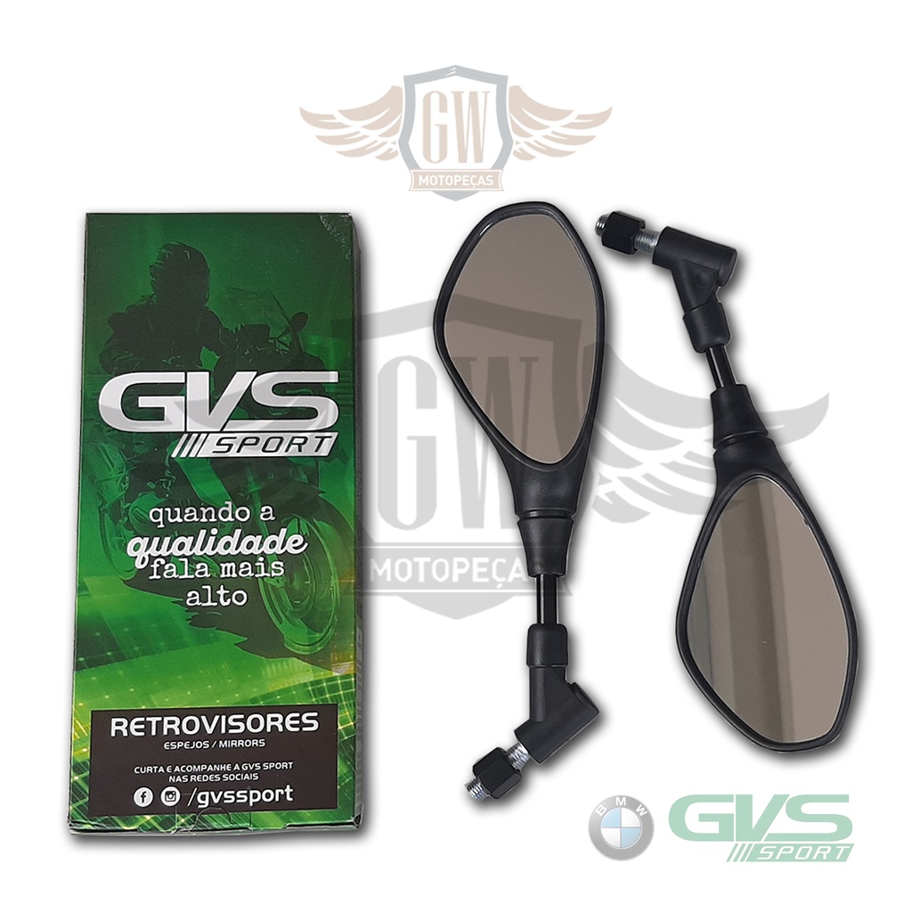 Retrovisor Gvs Bmw F800 Mini C/ Giro 360 Honda Lente Plana em Oferta na Shopee