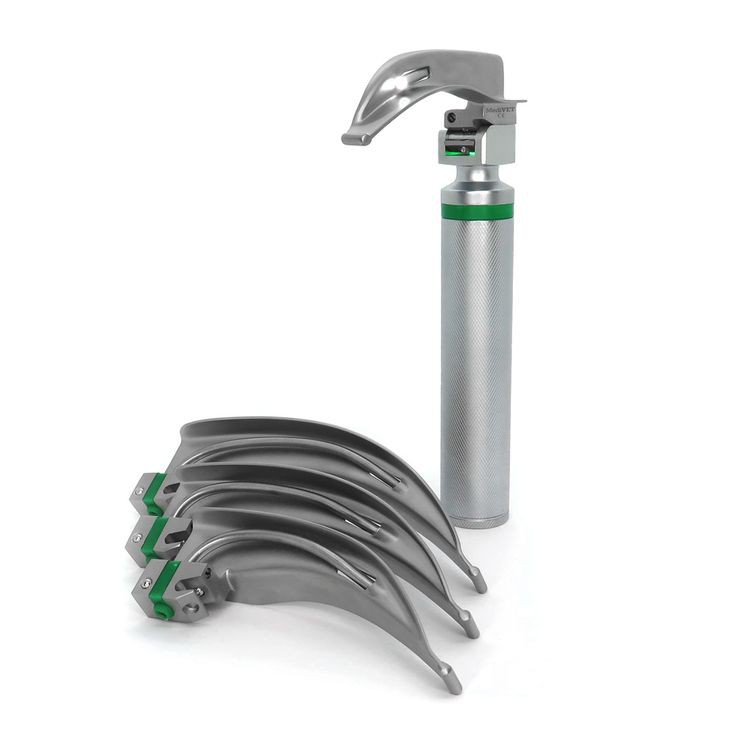 Laringoscópio Fibra Óptica + 2 Lâminas Curvas + Cabo