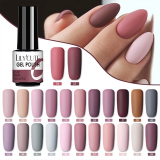 LILYCUTE | Gel Para Unhas Com UV/Cor Lisa Fosco Soak Off Esmalte De-7ml