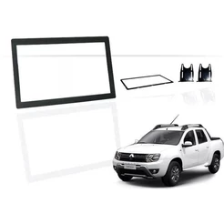 Moldura 2 Din Renault Duster Oroch Sem Rádio 2018, 2019 - Black Piano