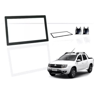 Moldura 2 Din Renault Duster Oroch Sem Rádio 2018, 2019 - Black Piano em Oferta na Shopee