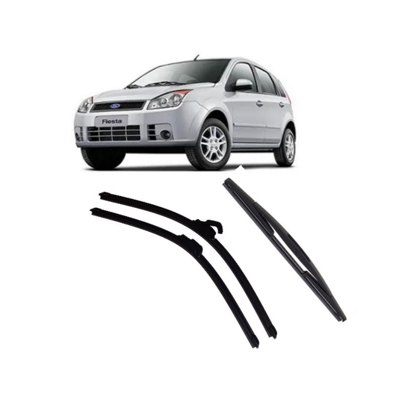 Kit Palheta Limpador Parabrisa Dianteiro + Palheta Traseira Ford Fiesta 2003 a 2011 PROMOÇÃO SHOPEE em Oferta na Shopee