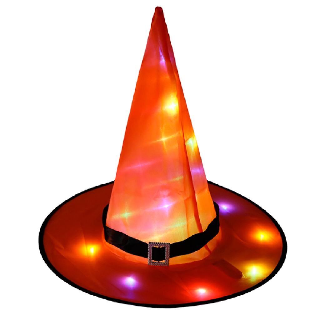 Chapéu De Led Bruxa Laranja Halloween