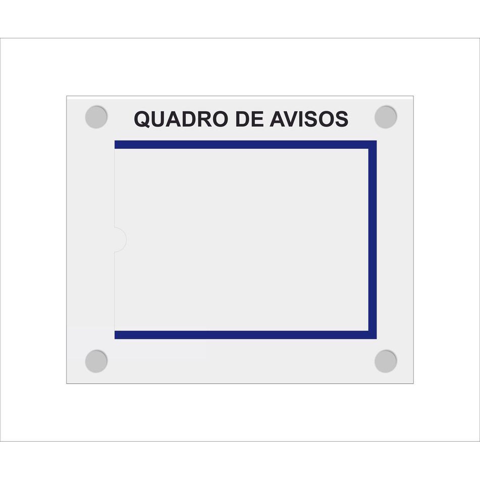 Quadro De Aviso Gestão Com 1 Displays A4 Acrílico Azul
