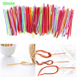 Fs 100Pcs 7Cm Agulhas De Tricotar Plástico Ganchos De Crochê Fios De Lã Tapeçaria