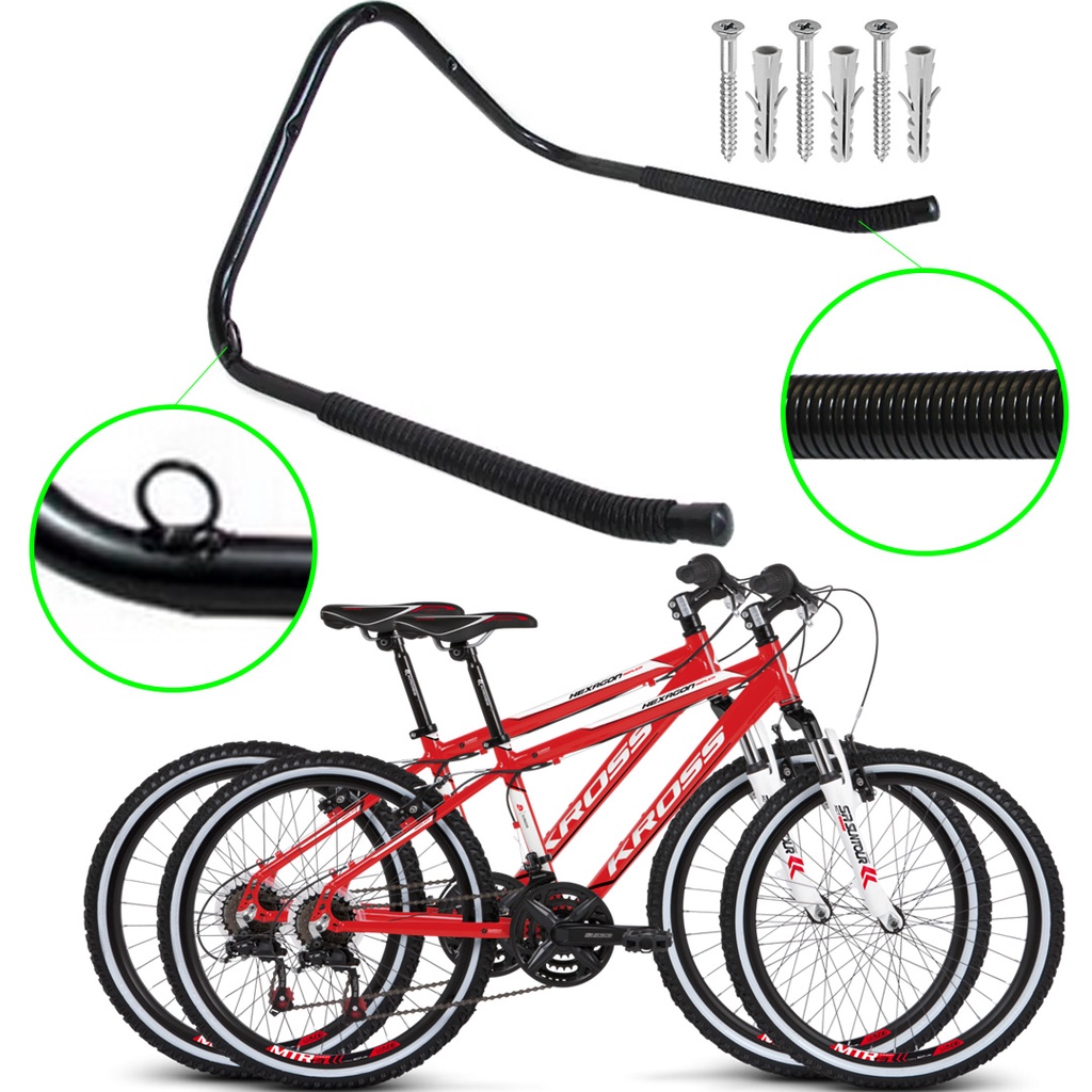 Suporte Gancho Parede Horizontal Para 2 Bikes Mountain Bike