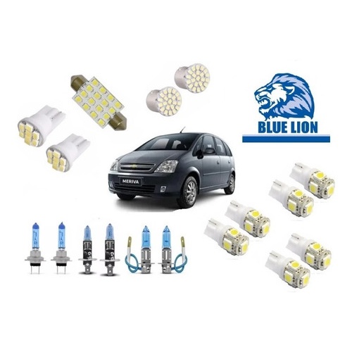 kit Farol Meriva E Kit Led Super Branca Teto/farol/placa/ré