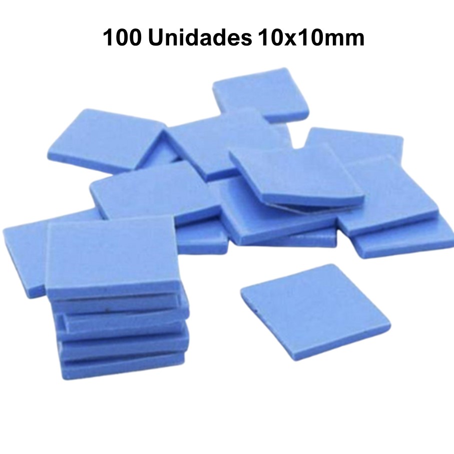 Thermal Pads 100 Unidades 10mm x 10mm x 1mm Tapete Térmico