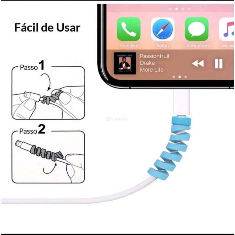 8 ou 4 Protetor Espiral Para Cabo De Carregamento Usb Fone De Ouvido Cabo De Linha