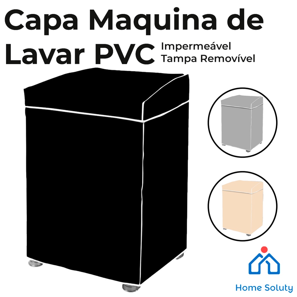 Capa Para Máquina de Lavar Brastemp Consul Electrolux 5kg 6kg 7kg 8kg 9kg 10kg 11kg 12kg 13kg 14kg 15kg 16kg 17kg  PVC Com Tampa Todas Marcas Varias Cores