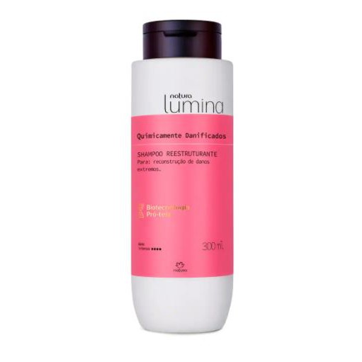 Shampoo Reestruturante Natura Lumina 300 ml para Cabelos Quimicamente Danificados