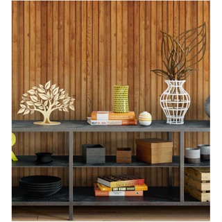 Papel de parede estilo madeira em tons de caramelo marrom e cinza Para Quartos e Sala 3,5 mts em Oferta na Shopee