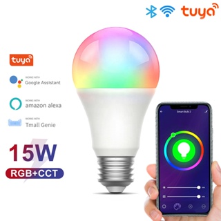 SMATRUL E27 15W RGB Lâmpada Inteligente Wifi LED Para Amazon Alexa Google Home Tmall Genie em Oferta na Shopee