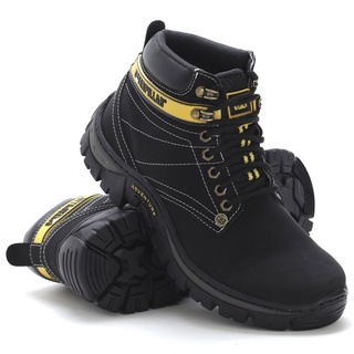 Bota Masculina Caterpillar De Couro Impermeável Super Macia + Carteira