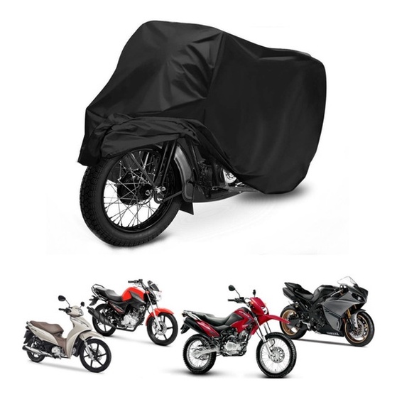 Capa Cobrir Moto Biz Lead Fan Titan 125 150 160 Forrada Impermeável Preta