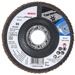Disco Flap 115mm Bosch Grão 80 Standard for Metal Curvo Fibra de Vidro