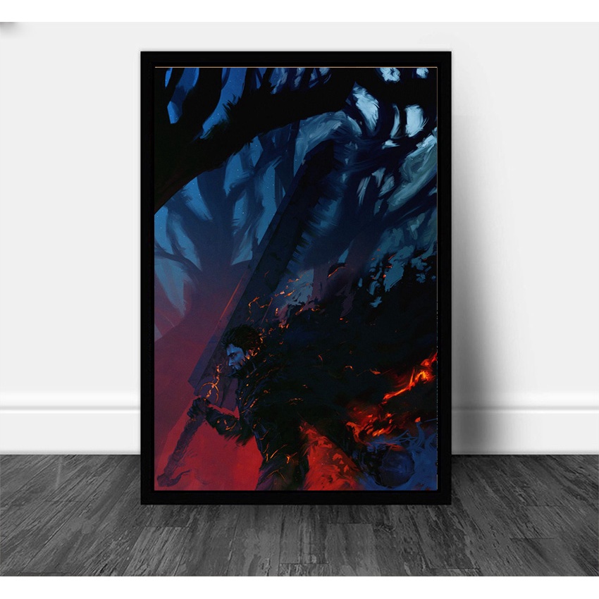 Quadro decorativo Desenho Guerreiro Espa Fogo Arte | Shopee Brasil