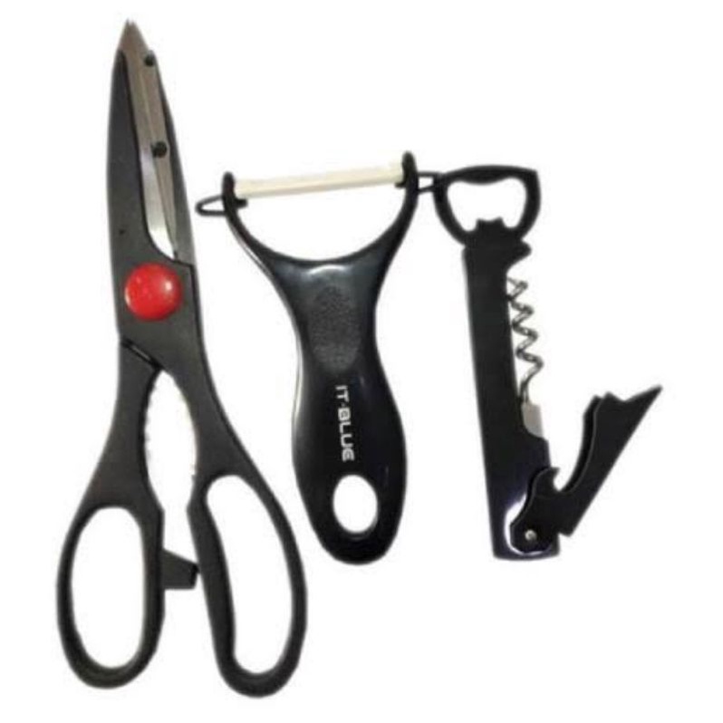 kit utensílios de cozinha It blue + triturador de alimentos manual 160grs
