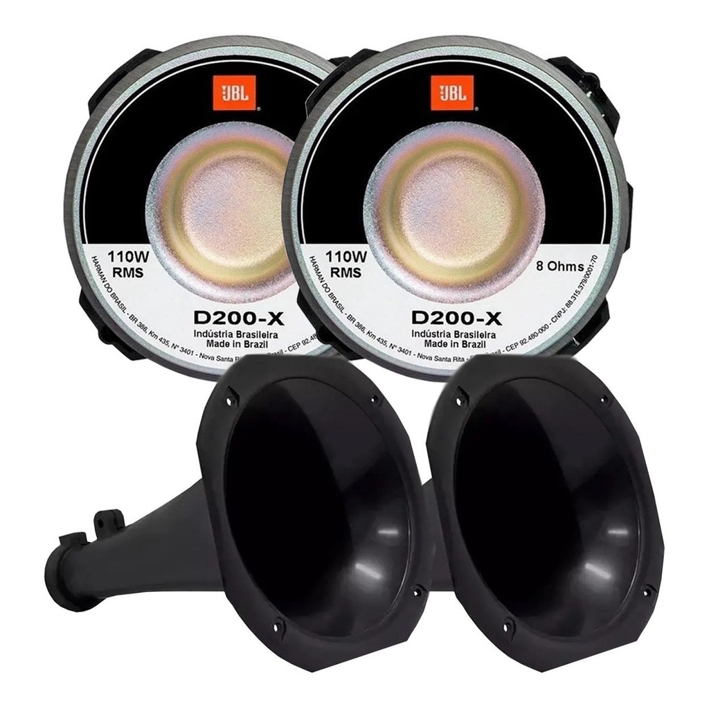 Kit 2 Drivers Jbl Selenium D200X 110 Watts Rms + 2 Cornetas Longas LC14-25 Preta em Oferta na Shopee