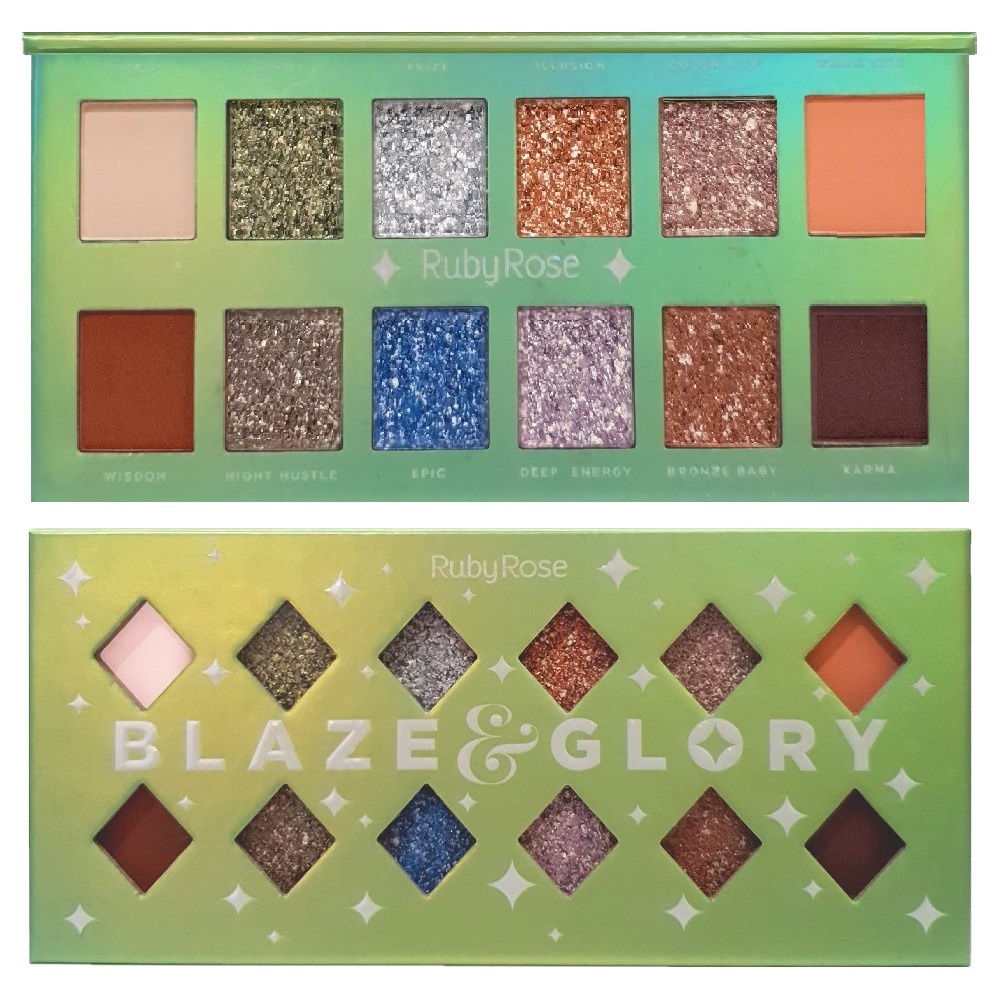 12 Paleta de Sombras Ruby Rose Blaze Glory Atacado HB1083
