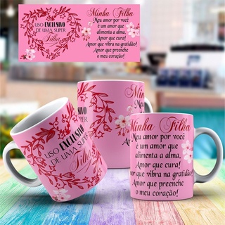 Caneca Porcelana Presente Uso Exclusivo De Uma Super Filha