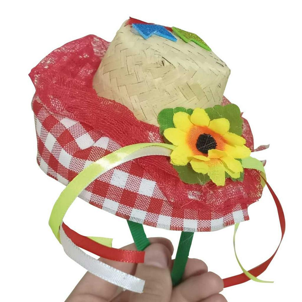 Tiara Junina Adulto Vermelho
