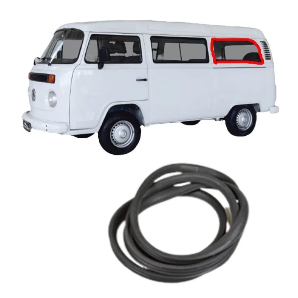 Borracha Vidro Lateral Janela Fixa Kombi Moderna 1997 A 2014, marca Jahu
