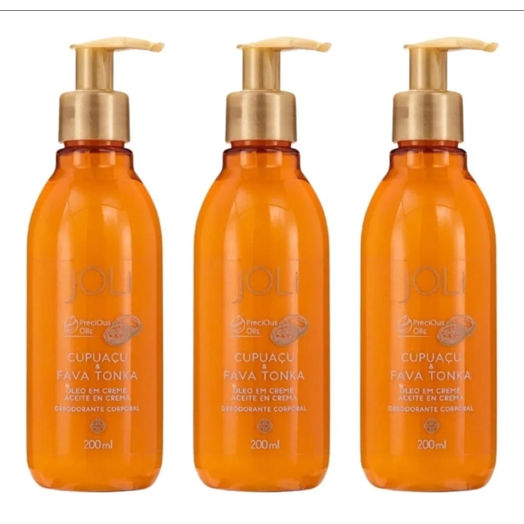Kit 3 Óleo em Creme Joli Cupuaçu e Fava Tonka 200ml