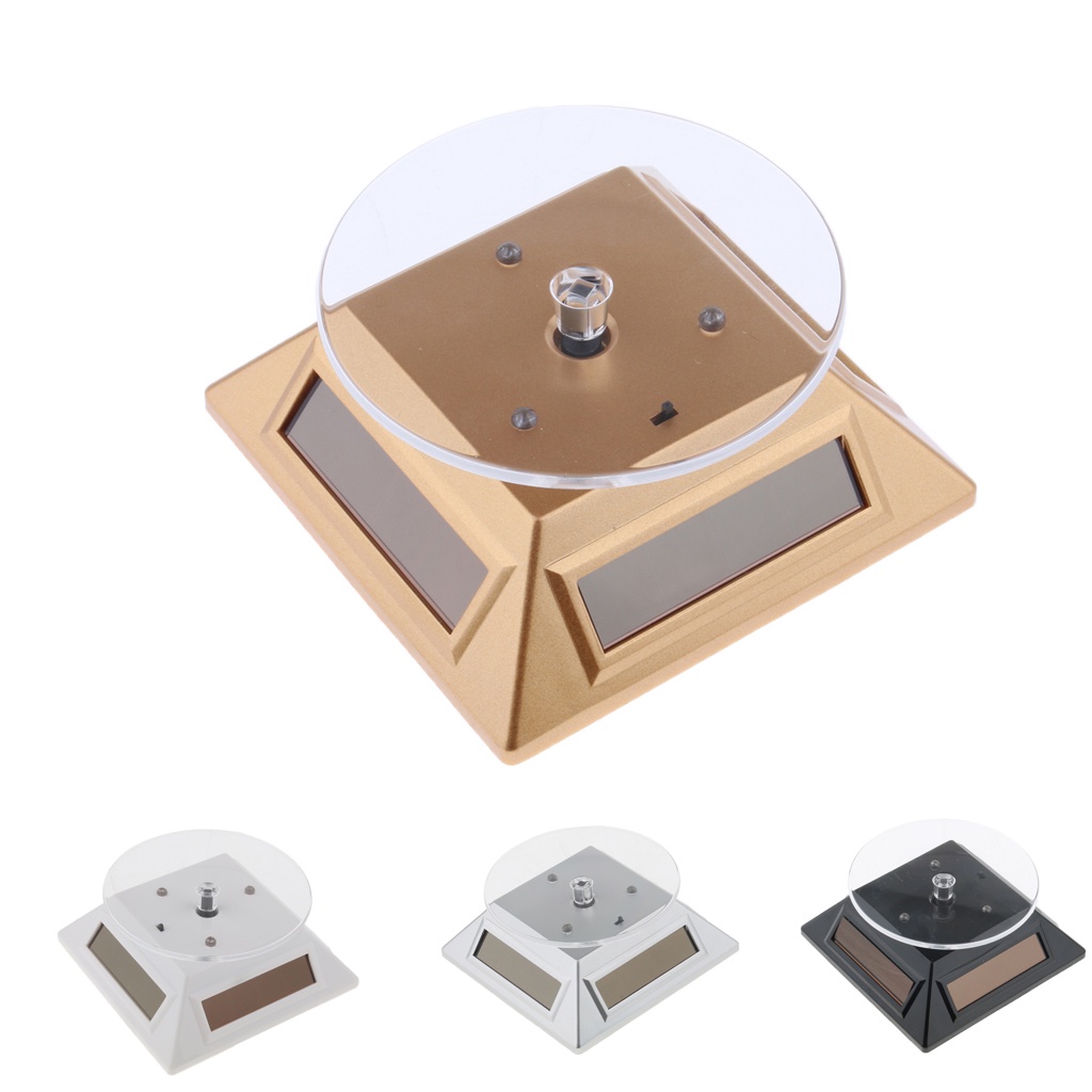 360 Rotating Display Stand Base Giratória Giratória - Energia Solar / Bateria, 4 Cores Para Escolher