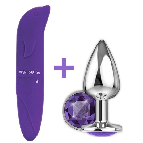 KIT Vibrador Sensual GOLFINHO + PLUG ANAL SEX SHOP PRODUTOS ADULTOS