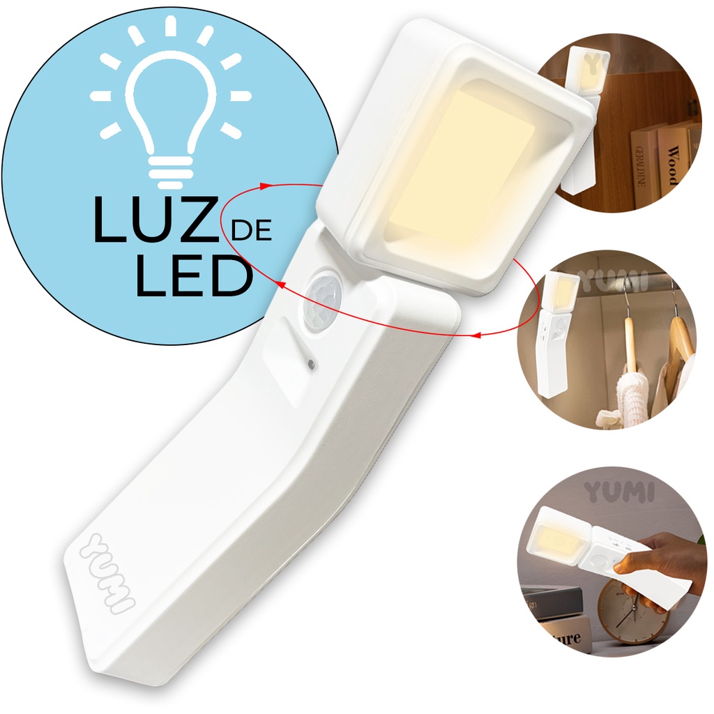 Lâmpada Luminária Led Sensor de Presença  Movimentos Branco Quente Bateria Recarregável Ajuste 360º Fácil Instalação em Oferta na Shopee