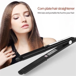 Kemei Cerâmica Cabelo Ondulado Curling Ferro Alisador De Crimper Ajuste Temperatura Modelador Onda