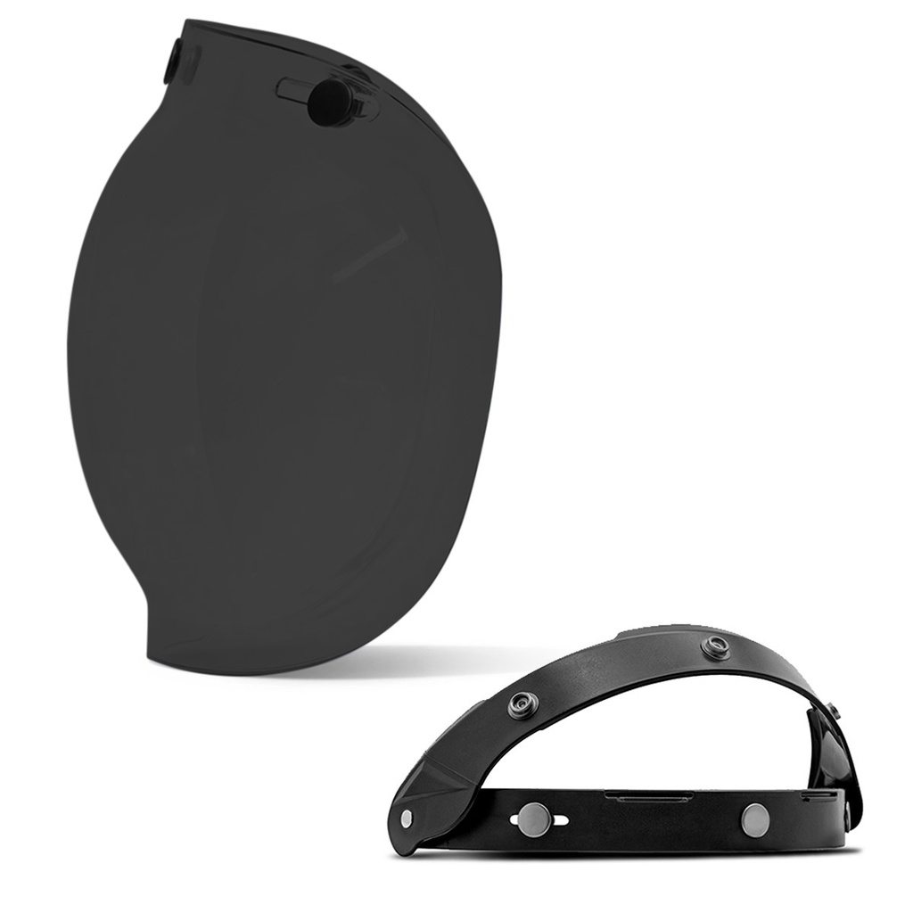 Peças Acessórios Viseira Bubble Bolha Cristal / Fumê + Flip Up Para Capacetes Custom Etceter em Oferta na Shopee