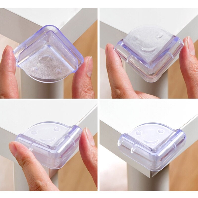 Protetores de Silicone Para Quina de Mesa Jogo Com 4 Peças Ângulo 90º Anticolisão Infantil Protetor Fixado com Adesivo