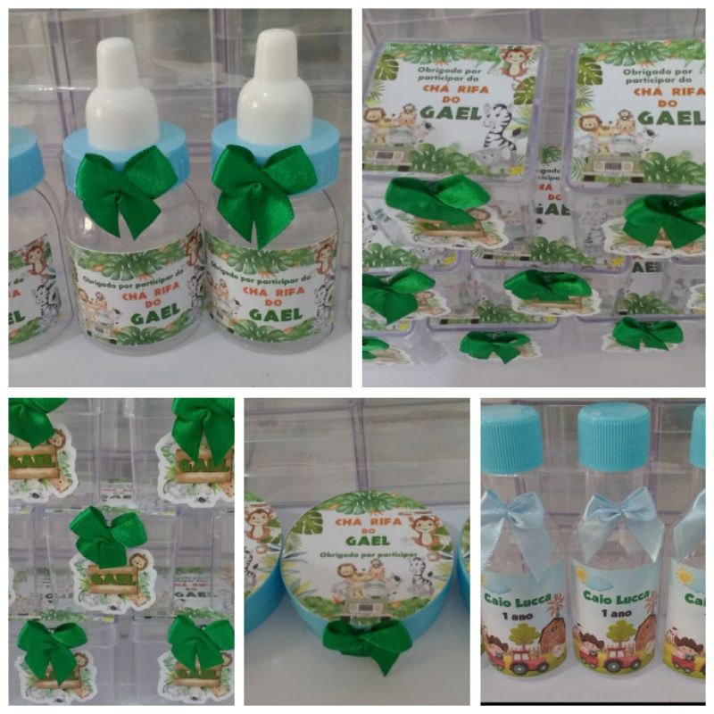 Kit Festa 50 Itens Personalizado Tema Safari Lembrancinha Cha De Bebe Cha De Fraldas Aniversario Shopee Brasil