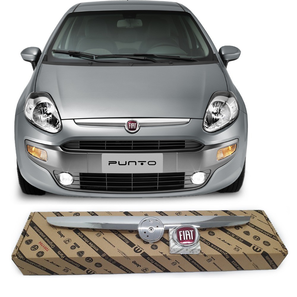 Moldura Grade Friso Cromada E Emblema Punto Essence Attractive Sporting El 2013 A 2017 1.4 1.6 1.8