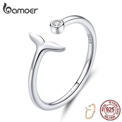 Anel Bamoer De Prata 925 Sereia Lágrima SCR618