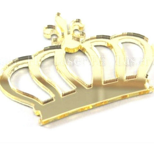 Mini Coroa Kit 10 Peças Acrílico Espelhado Dourado 10 peças.