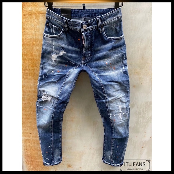 One sentence Impure Treatment DSQUARED2 20 Calça Jeans Masculina Slim-Fit Com Costura Elástica/Pés  Pequenos/Splashing/D2 / | Shopee Brasil