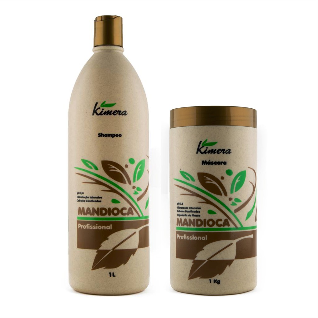 KIT Shampoo Mandioca 1 Litro + Máscara Mandioca 1 Kg Kimera